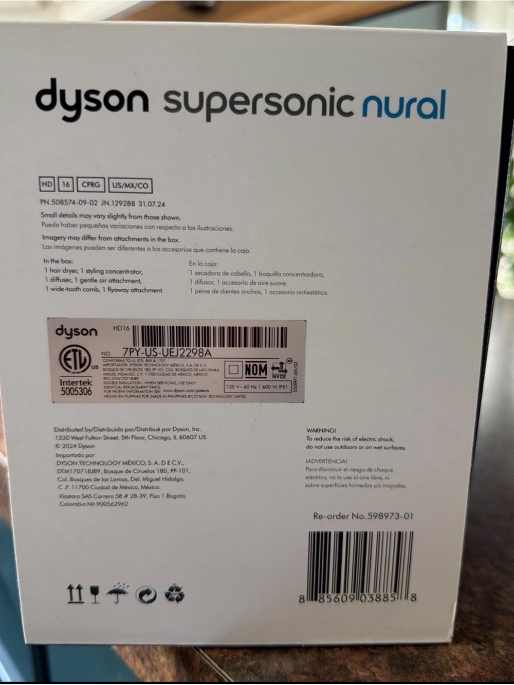 Dyson Supersonic Nural Hair Dryer Blower HD16 Ceramic Pink Rose Gold - Picture 5 of 9
